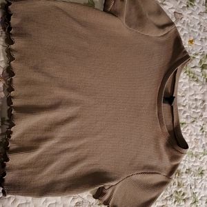 Army green crop top